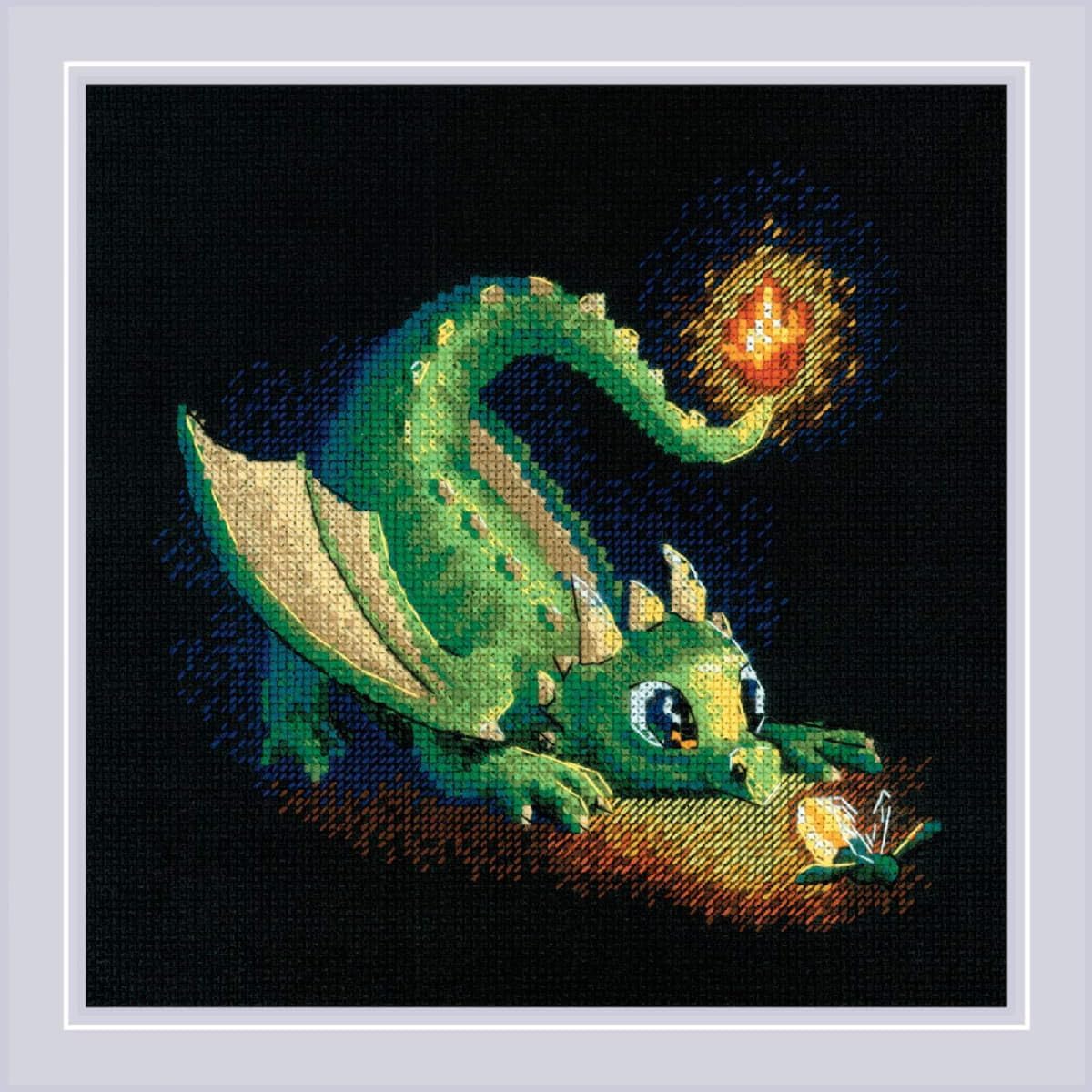 RIOLIS - Naughty Sparkles 2160, Cross Stitch Kits 7¾" x 7¾", Cross Stitch Kits for Beginners & Advanced, Crossstitching Kit Adult, Embroidery Counted Stitching Kit