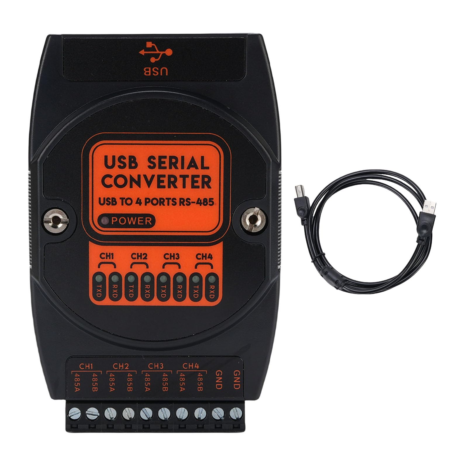 Domary Convertidor Digital USB a 485 de 4 Vías Diseño Confiable y Fácil de Usar para PC y PLC Industriales Clip Trasero a Presión 110 X 72 X 26 Mm