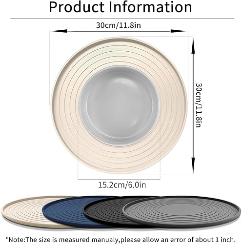 Miniatura 2 de Ptlom Tapete de silicona para alimentación de mascotas para perros y gatos, paquete de 2, antideslizante, impermeable, para alimentos y agua, tapete