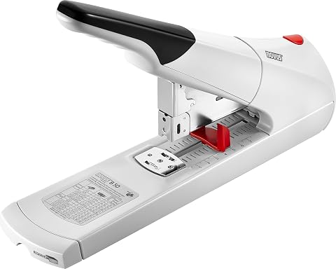 Novus B 50 Blockheftgerät (Bürohefter mit variabler Einlegetiefe bis 75 mm, 140 Blatt) grau, B50, [Style]