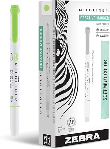 Zebra Pen Mildliner - Resaltador de doble punta, puntas gruesas y finas, Verde