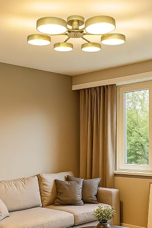 Güneş Modern Tasarım 6lı Led Avize Enerji Tasarruflu 3 Renk Işık Salon Yatak Odası Yemek Odası [Enerji Sınıfı A++]