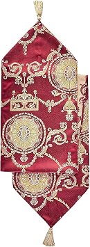 Violet Linen Prestige Damask 13" X 90" Burgundy Table Runner
