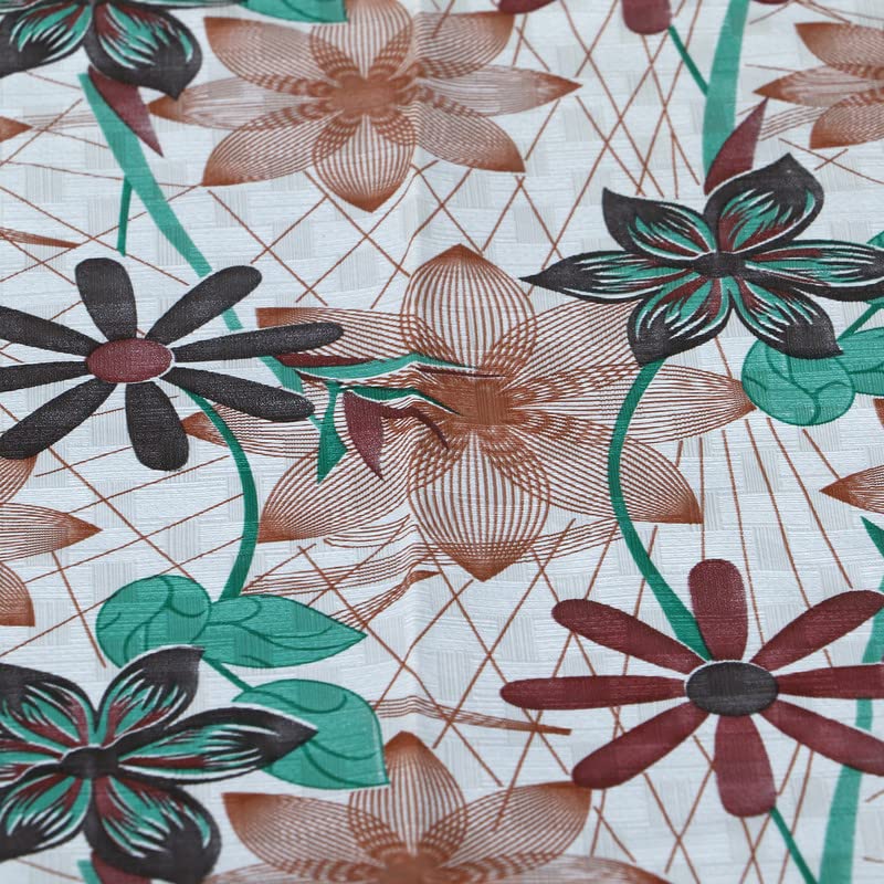 Image of Dakshya Industries Printed PVC Plastic Flowered 4 Seater Round Shape Table Cover (Size- 60 Inches Round)