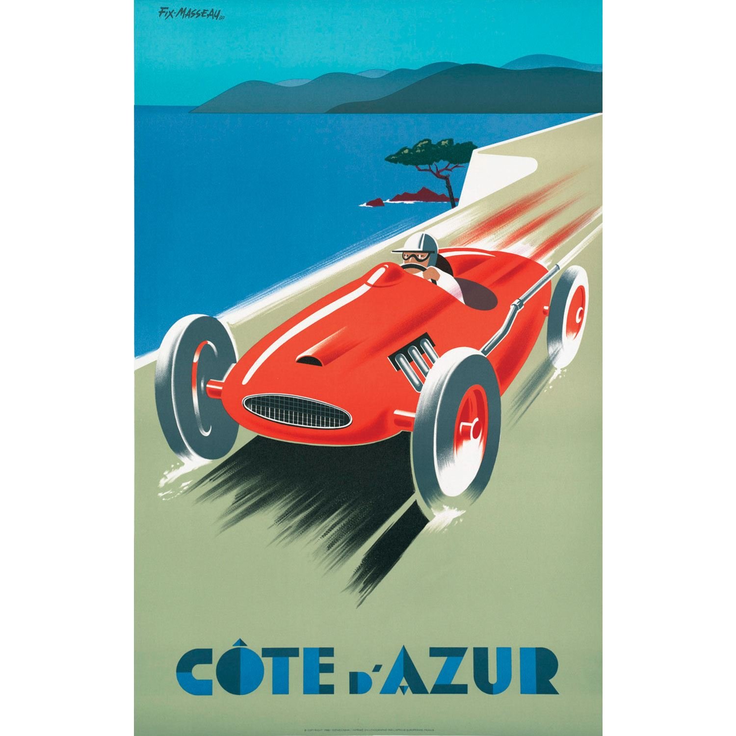 Affiche Côte d'Azur retro vintage grand format 91x143cm course automobile - 3