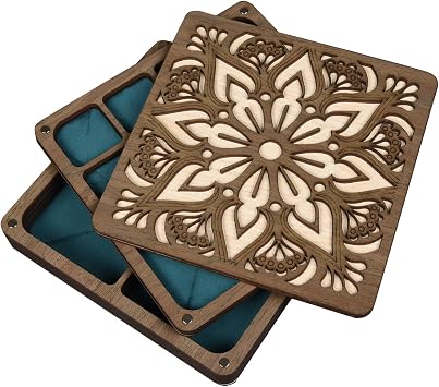 Bead Storage Organize with Lid,Storage Solutions, Bead Sorting Tray,Beadwork Accessory Sorter Container (Brown - 180X180mm)