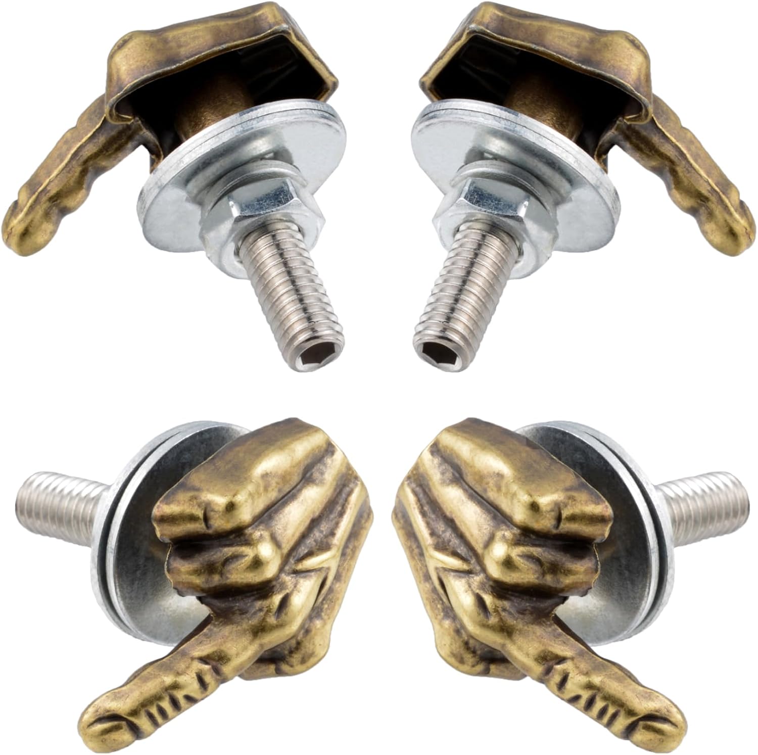 Lunsom License Plate Screw Kit, Finger License Plate Screws Fastener 4PCS License Plate Frames Bolt Fit for Most Vehicles Motorcycles,Bronze