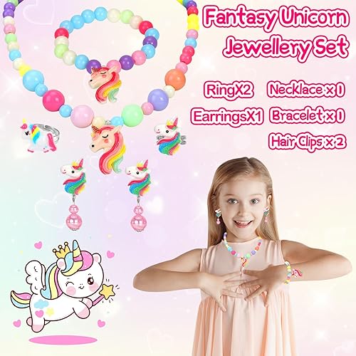 Miniatura 4 de Juguetes de joyería para niñas, juguetes para niñas pequeñas de 6 a 8 años, encantadores anillos, aretes, juguete para niñas de 3, 4, 5, 6, 7 años,
