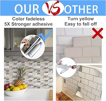 Peel and Stick Backsplash Tiles for Kitchen,Large Design Premium 3D Self-Adhesive Stick on Backsplash for Kitchen,Living Room,Bedroom,etc,10-Sheet of 1212 Brown Marble Peel and Stick Decor