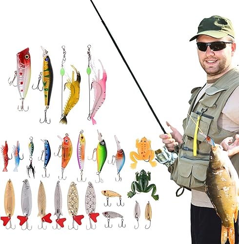 Miniatura 5 de Calendario de Adviento de señuelos de pesca 2023, calendarios de adviento de aparejos de pesca, juego de señuelos de pesca de 24 días, calendario de