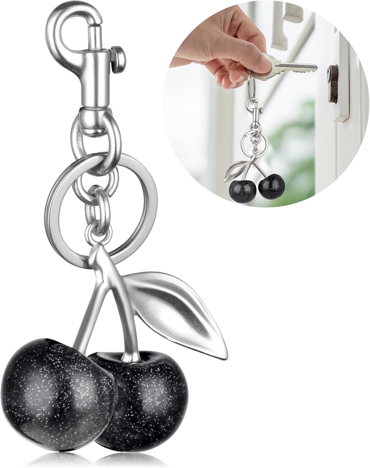 LXCSYXJ チェリーキーチェーン、明るいチェリーバッグチャーム、キー