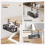 Under Desk Cable Management Tray Black, Cinati Cable Management Under Desk No Drill, Cable Tray with Clamp for Desk Wire Management,Desk Cable Management Box for Office, Home - No Damage to Desk