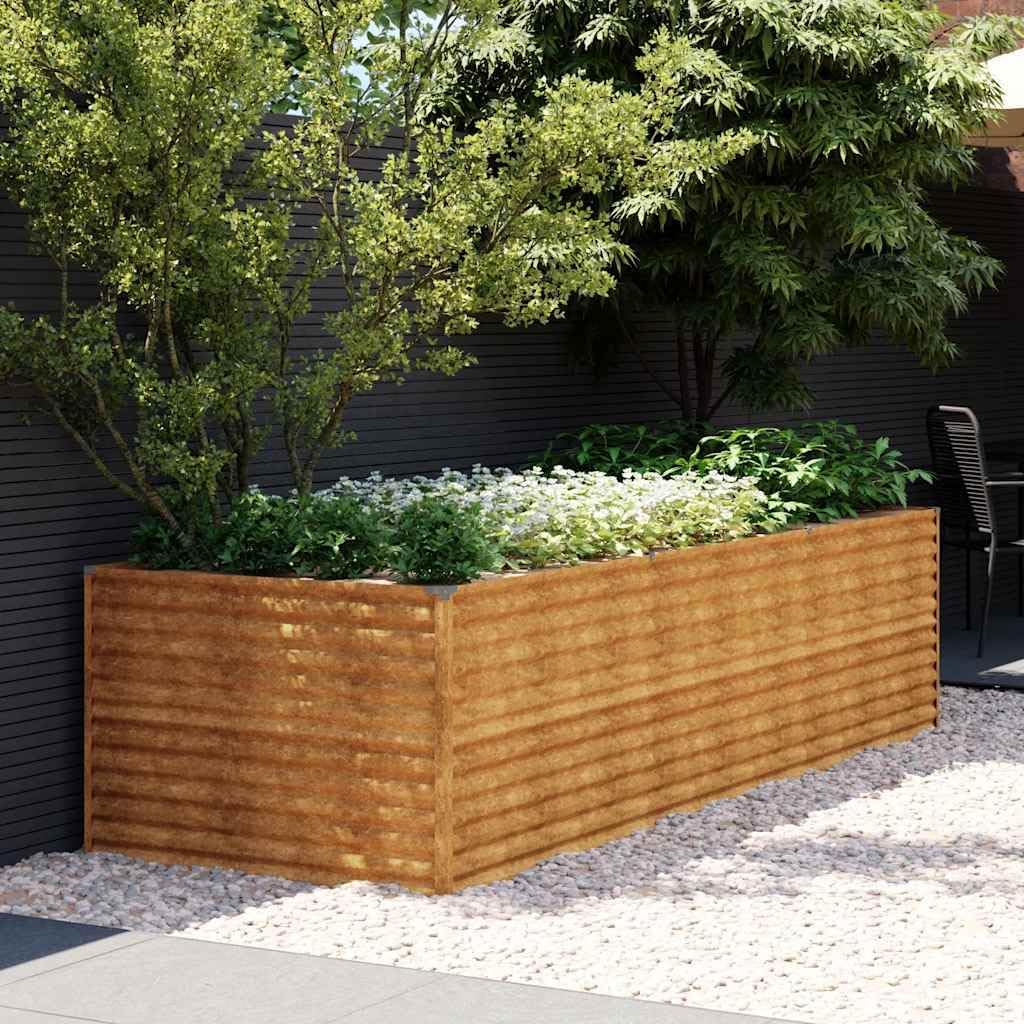 Raised Bed 290 x 100 x 69 cm Corten Steel, Rusty, Weatherproof Planter for Garden, Balcony, Patio, Robust Flower Bed Construction, Durable Metal