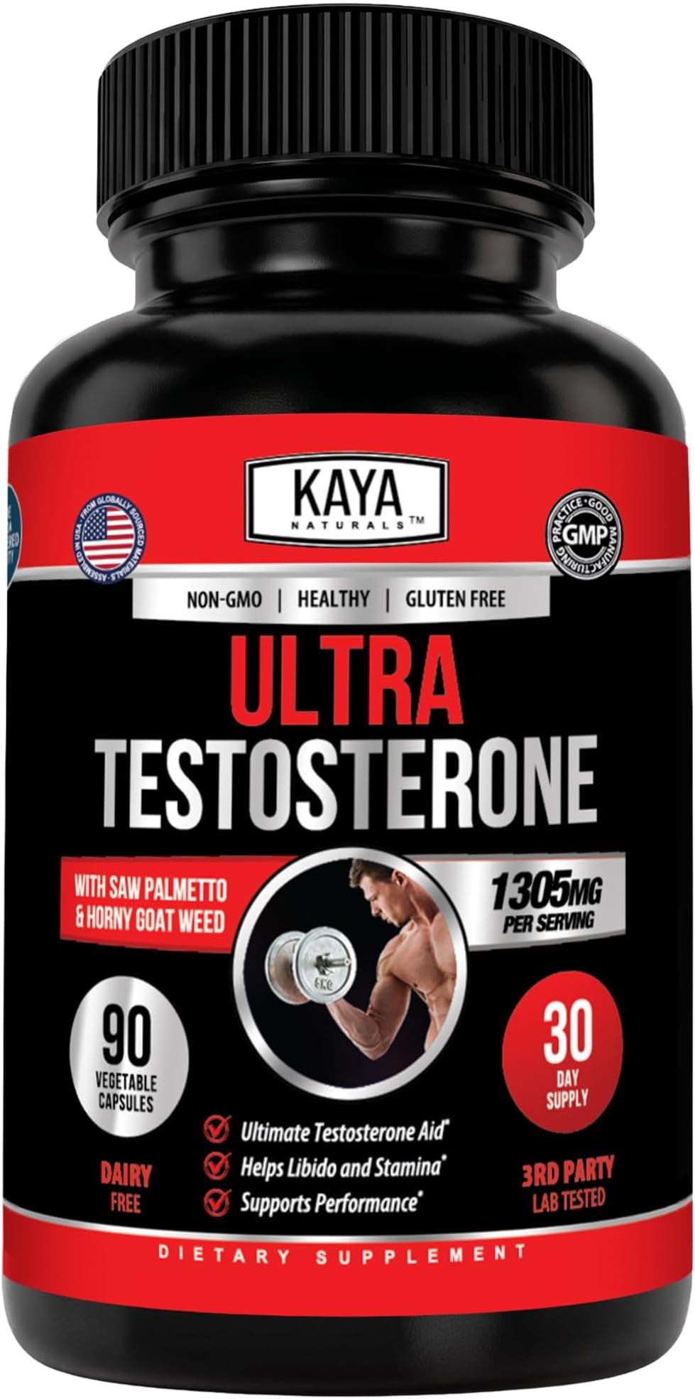 Kaya Naturals Ultra Testosterone - Men's Testosterone Booster - 90 Count