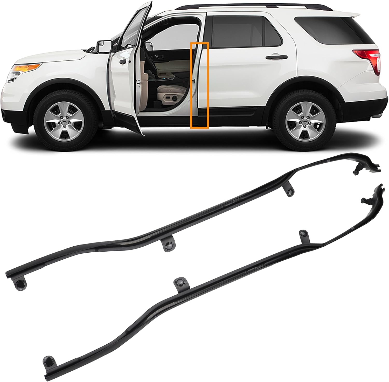 Door Seal Door Weather Strip Compatible with Ford Explorer 2011 2012 2013 2014 2015 2016 2017 2018 2019 Door Weatherstrip BB5Z7825325B BB5Z7825324B BB5Z-7825324-B BB5Z-7825325-B