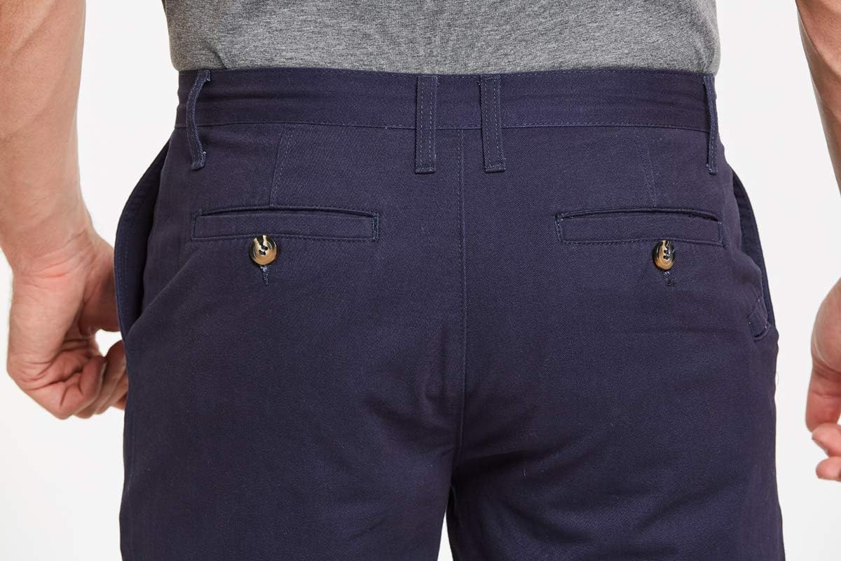 JustSun Mens Casual Chino Shorts Classic Summer 32 Blue