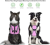 Vista 2 de Arnés para perro de servicio, arnés sin tirones con asa ajustable reflectante para perro en chaleco de entrenamiento, fácil control para razas