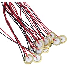 15 Pack 20mm Piezo Disc Transducers with 250mm Wire for Acoustic Guitar Pickup, Drum Trigger, DIY Mic and Buzzer Projects