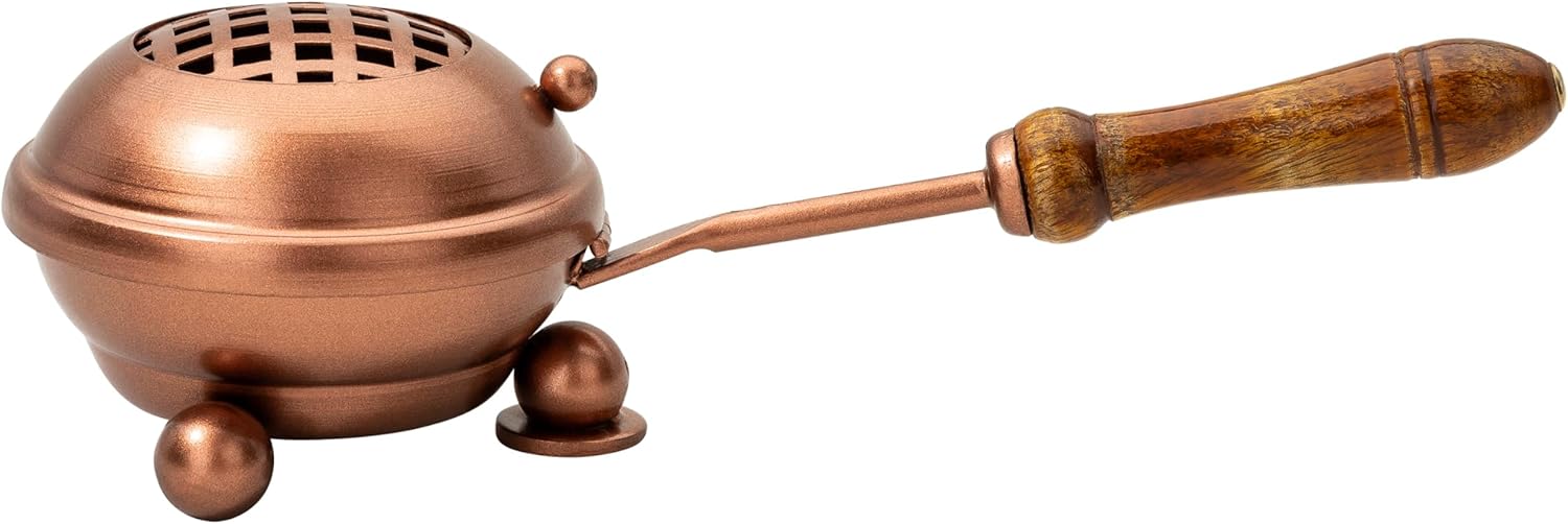 Handmade Coppertone Iron Incense PAN – 3.15 Inches Diameter, Copper Finish Burner for Charcoal & Resin Incense, Artisan Craftsmanship from India