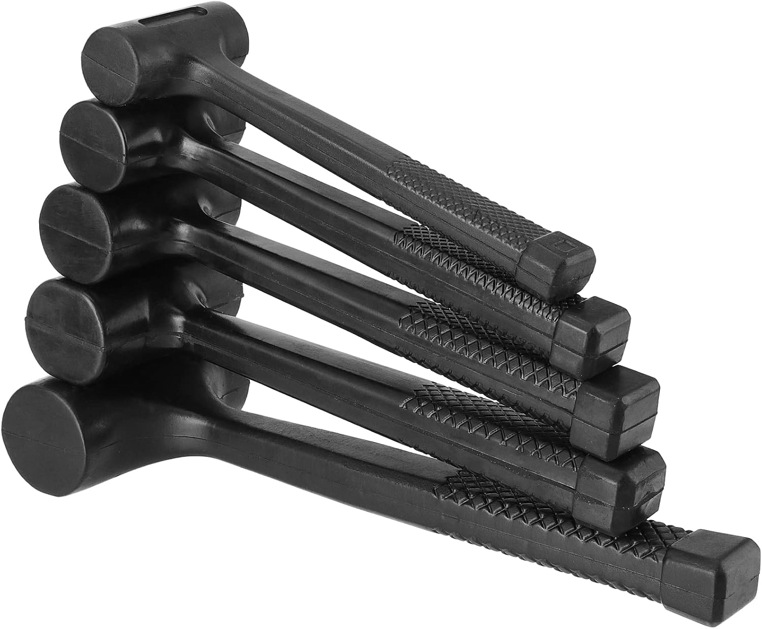 5 Pieces Dead Blow Hammer Set, 0.5/1/1.5/2/3LB, Rebound-Resistant Rubber Mallet with Non-Slip Grip, Non-Sparking Design