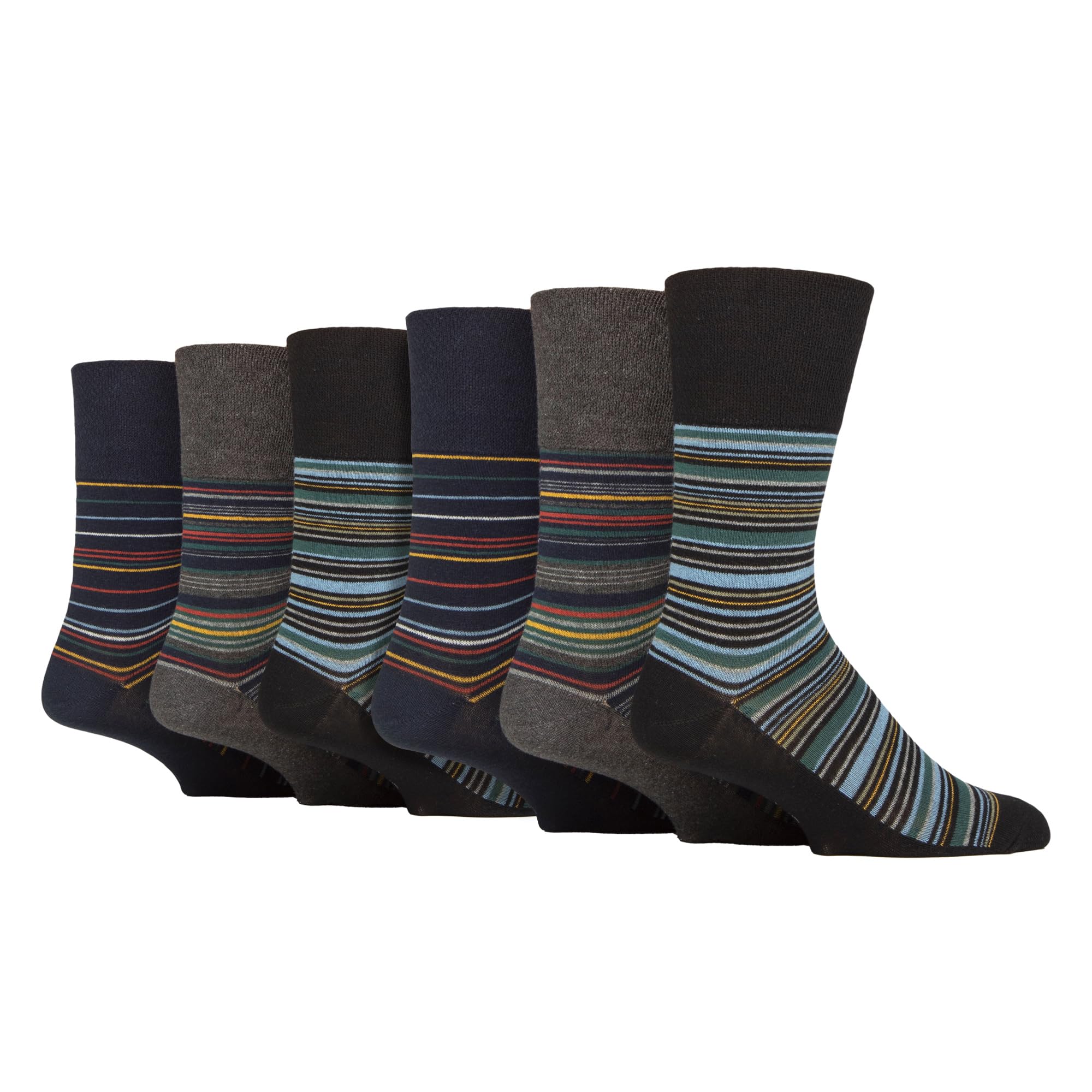 Gentle Grip Men's Somrj639 New: 6 Pairs No Elastic Socks 6-11 Uk, 39-45 Eur