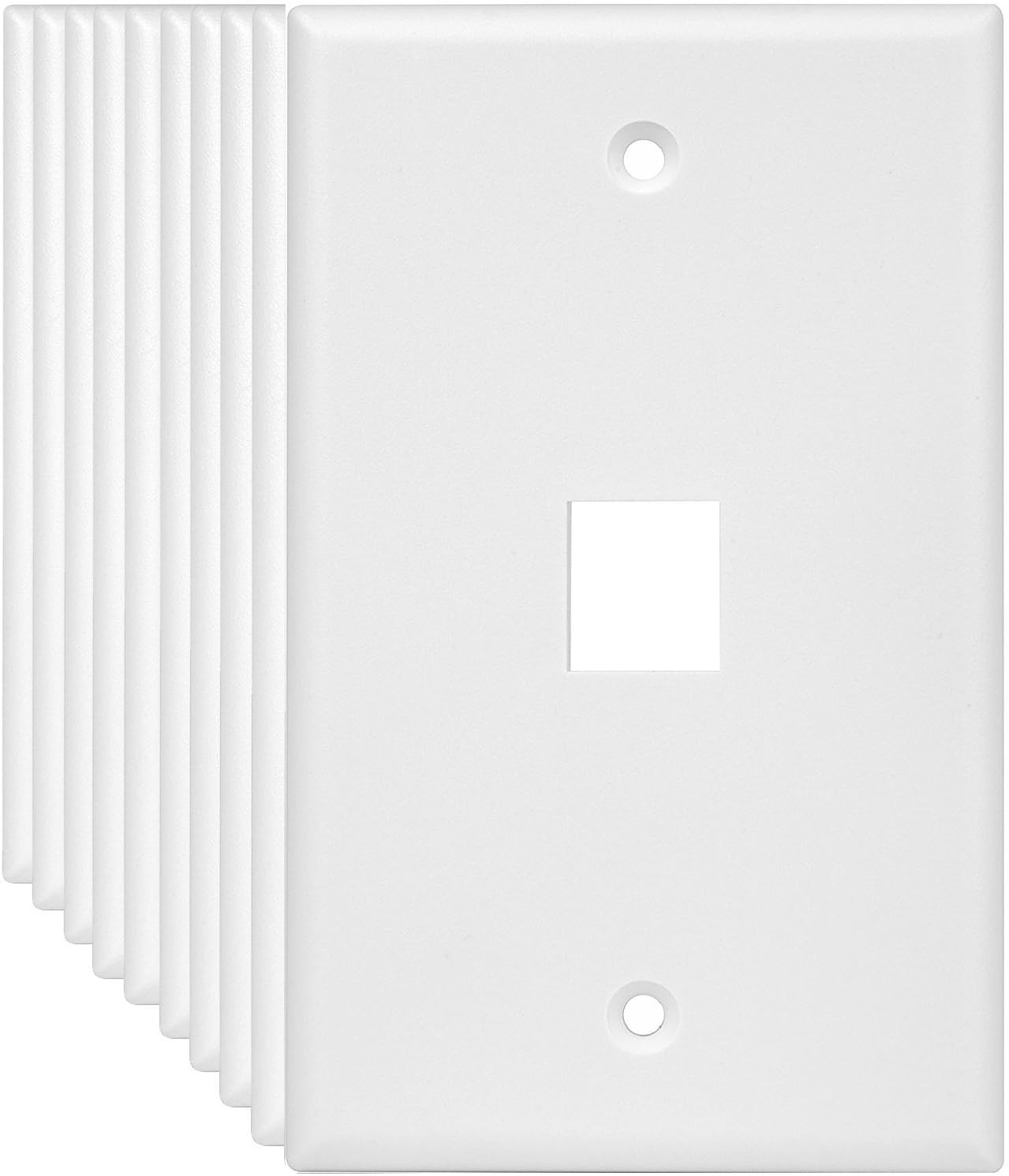 ENERLITES 2-Port Keystone RJ45 Wall Plate, Cat7 Cat6 Cat5 Compatible, for Voice/Data and Audio/Video Multimedia Modules, 1-Gang 4.50" x 2.76", 8872-W, White (10 Pack)