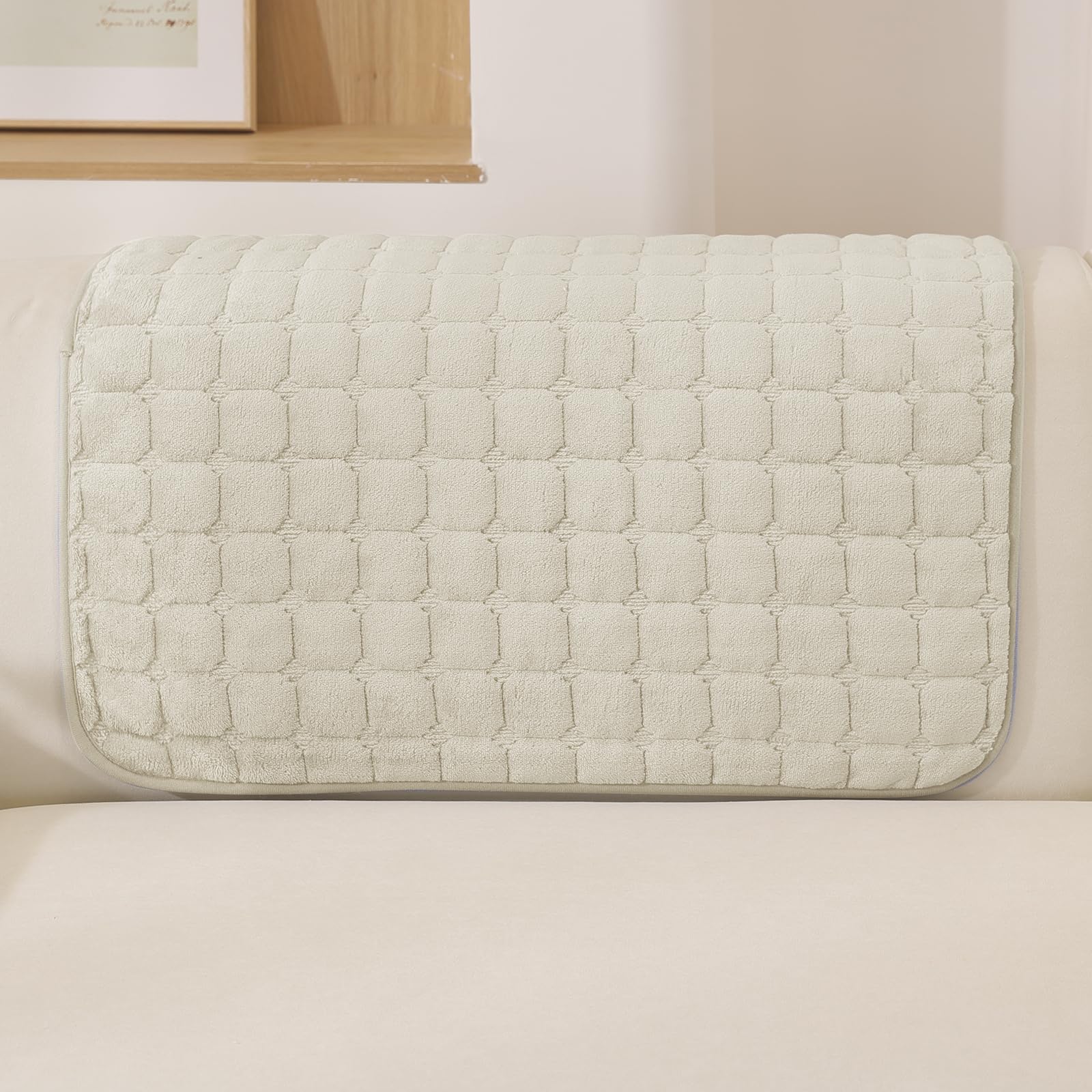 MAXIJIN Pet Armrest Cover, Soft Thick Backrest Cover (Beige, 70×70cm)