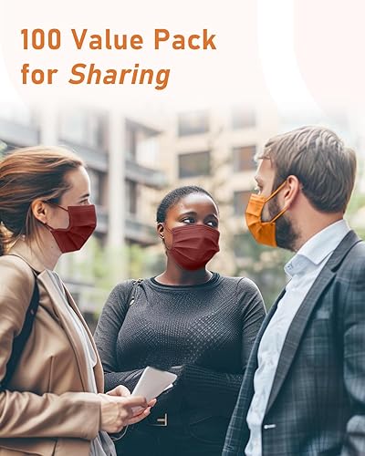 Miniatura 66 de Mascarillas desechables paquete de 100 unidades, 4 capas ASTM nivel 3 grado médico, transpirables para protección al aire libre de adultos, Sinfonía