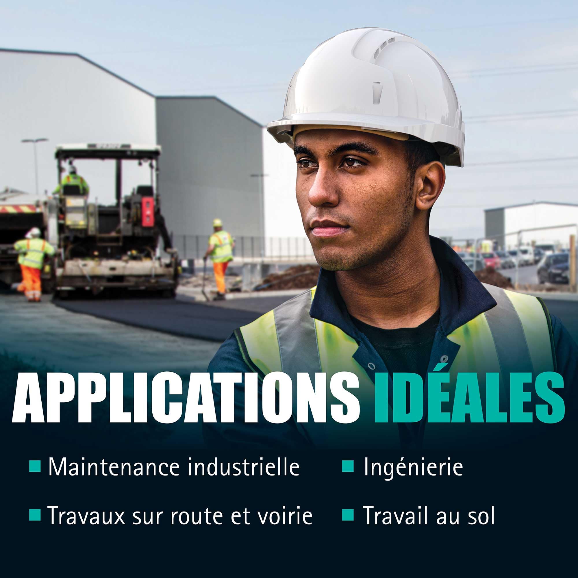 JSP EVOLITE Casque de sécurité léger CR2 à cliquet - Aéré - Blanc - Confort et Ajustement précis - Casque de Chantier pour Industrie, ingénierie & travaux Routiers - en 397