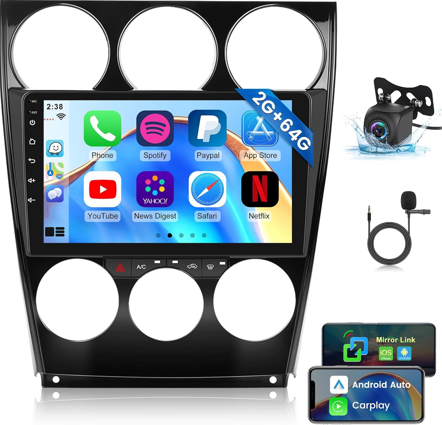 Navigation For Mazda 6 Carplay Android Dab Bluetooth 32gb