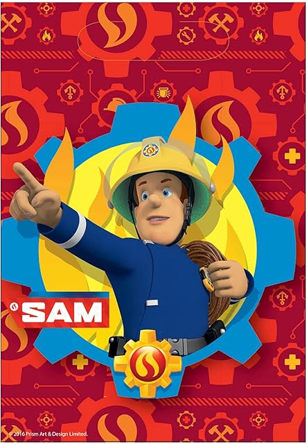 Amscan 11012081 Cbeebies Fireman Sam Fire Man Party Loot Bags-8 Pcs