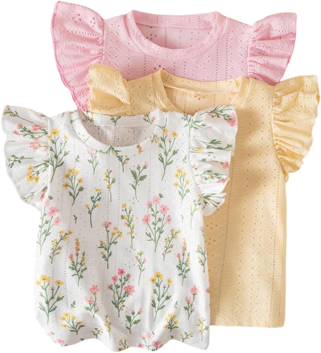 Verdusa Toddler Girl Clothes Floral Summer Cute Tops 4T 5T Girl Tshirt