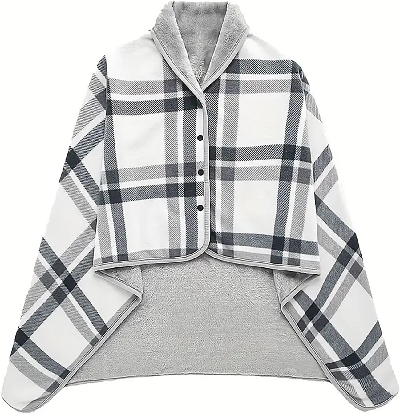 Knee Cover Shoulder Cover Blanket Size Blanket 4-Way Large Size Wearable Blanket With Buttons Warm Cold Protection Static Prevention Moisture-Wicking Heat Retention Plaid Pattern For Room