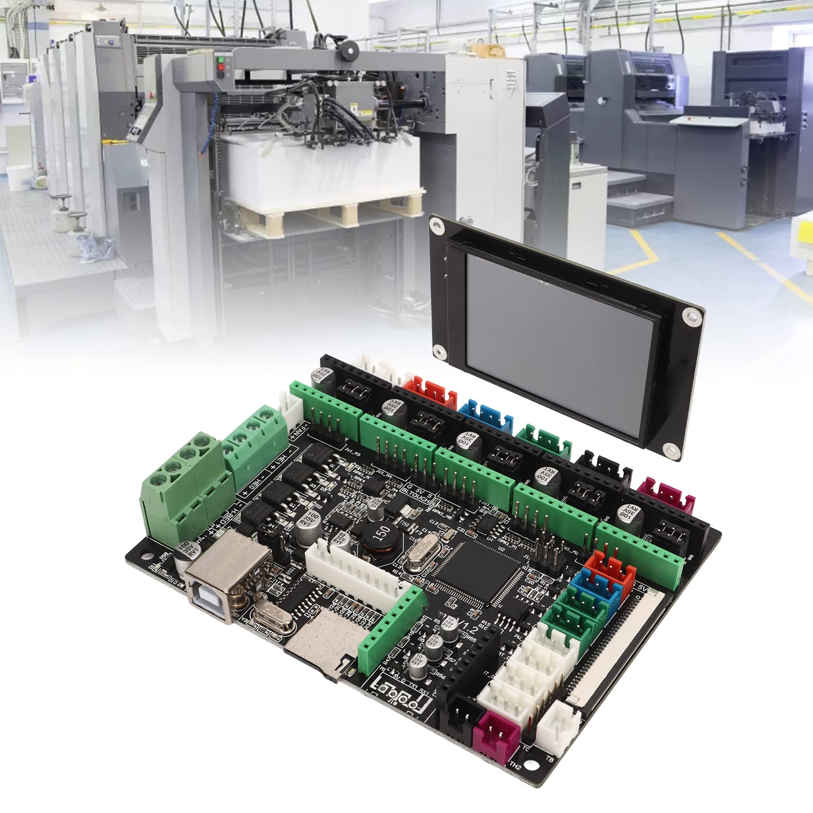 Kit Scheda di Controllo Stampante 3D MKS Robin Nano V1.2 32Bit - Scheda Madre Ad Alte Prestazioni Makerbase per qualità di Stampa e Precisione Migliorate (Modello con touchscreen