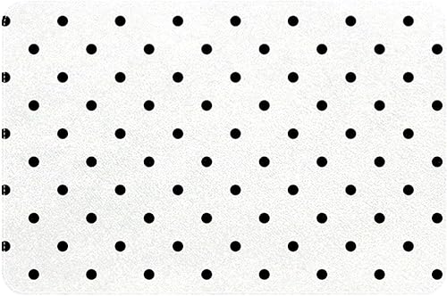 Tapete de interior duradero con lunares blancos y negros tapete antideslizante y absorbente resistente a la suciedad para decoración de habitaciones