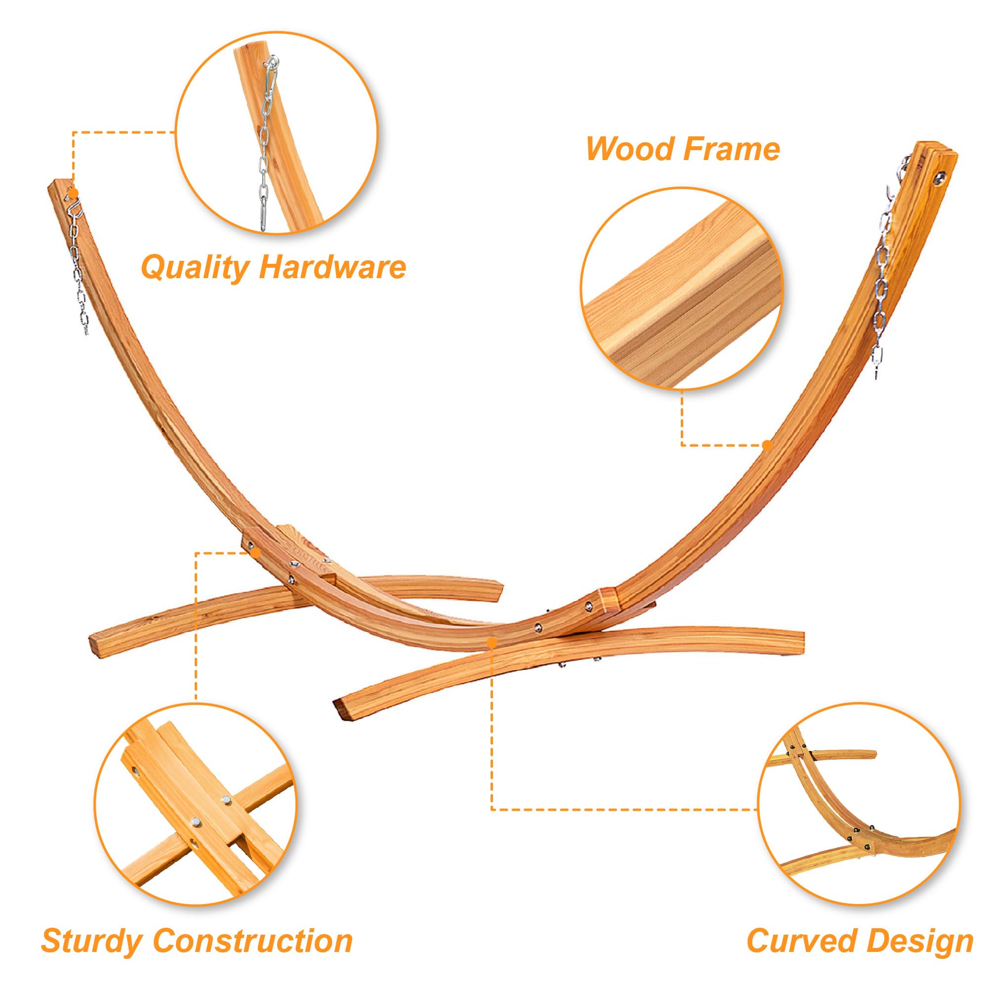 Amazon.com : Lazy Daze Hammocks 10.5 FT Outdoor Arc Wood