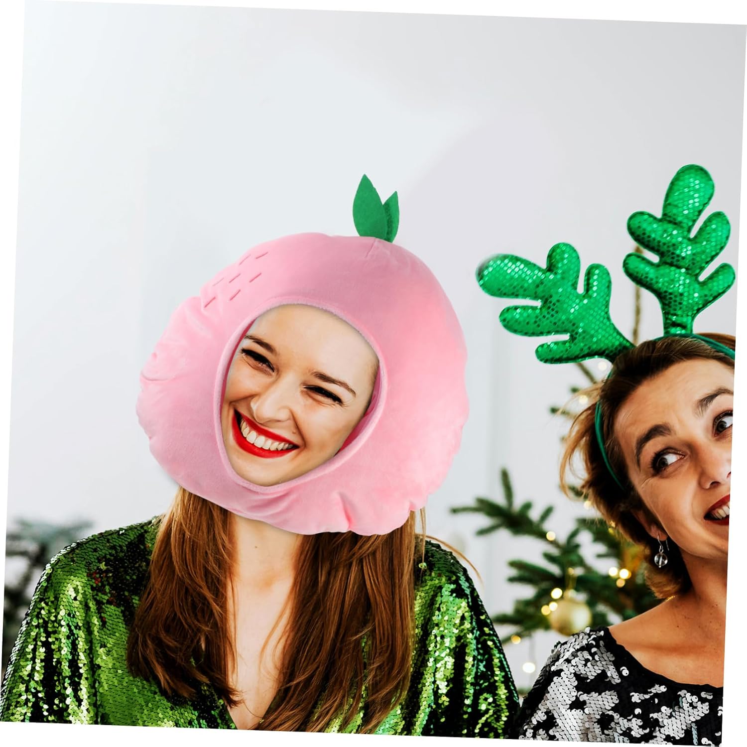 PRETYZOOM 1pc Funny Peach Hat Novelty Soft Cosplay Costume Accessory for Carnival Parties Festivals and Photography image 5