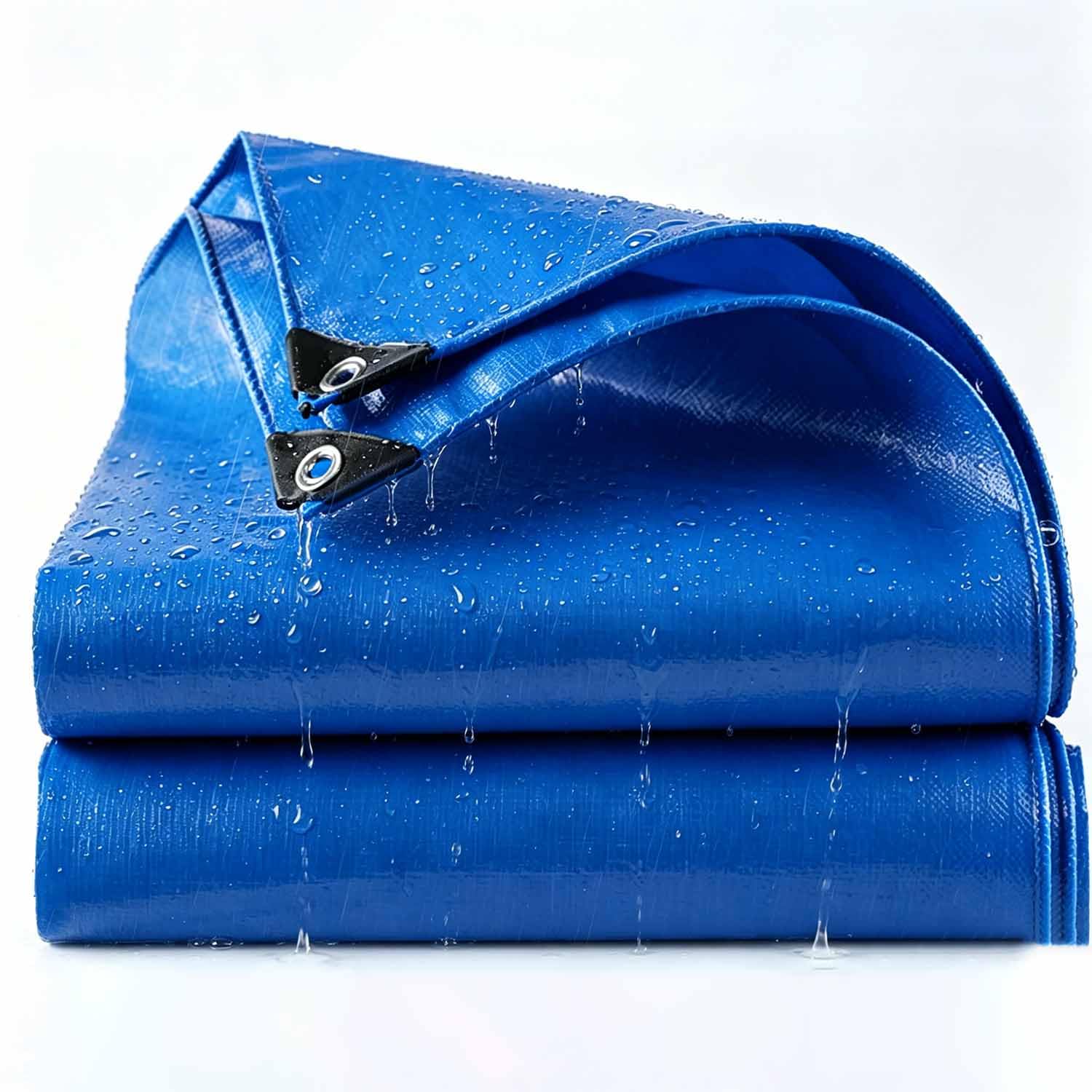 Ffsaacol Tarps Heavy Duty Waterproof, Tarpaulin Heavy Duty Waterproof, UV Resistant Tarp with Grommets and Reinforced Edges for Indoor and Outdoor Use Blue, 2x6m/6.6x19.7ft