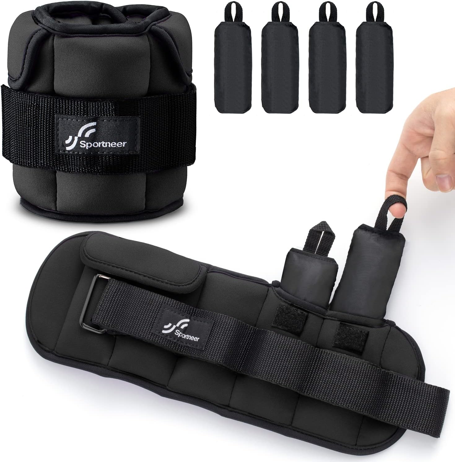 Sportneer Adjustable Ankle Weights 1 Pair 2 4 6 8 10 lbs Upgraded