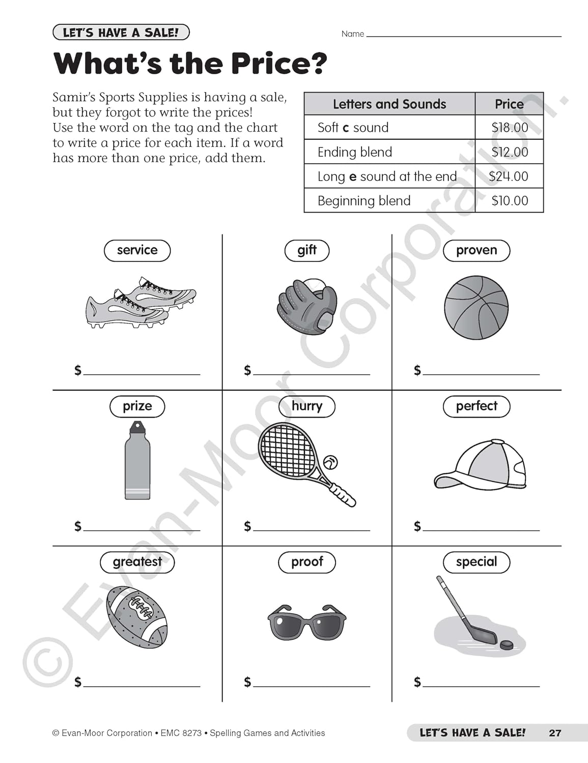 Evan-Moor Spelling Games and Activities, Grade 3 - Classroom Resource, Reproducible Worksheets, Teaching Edition, Spelling Strategies, Word Study Skills