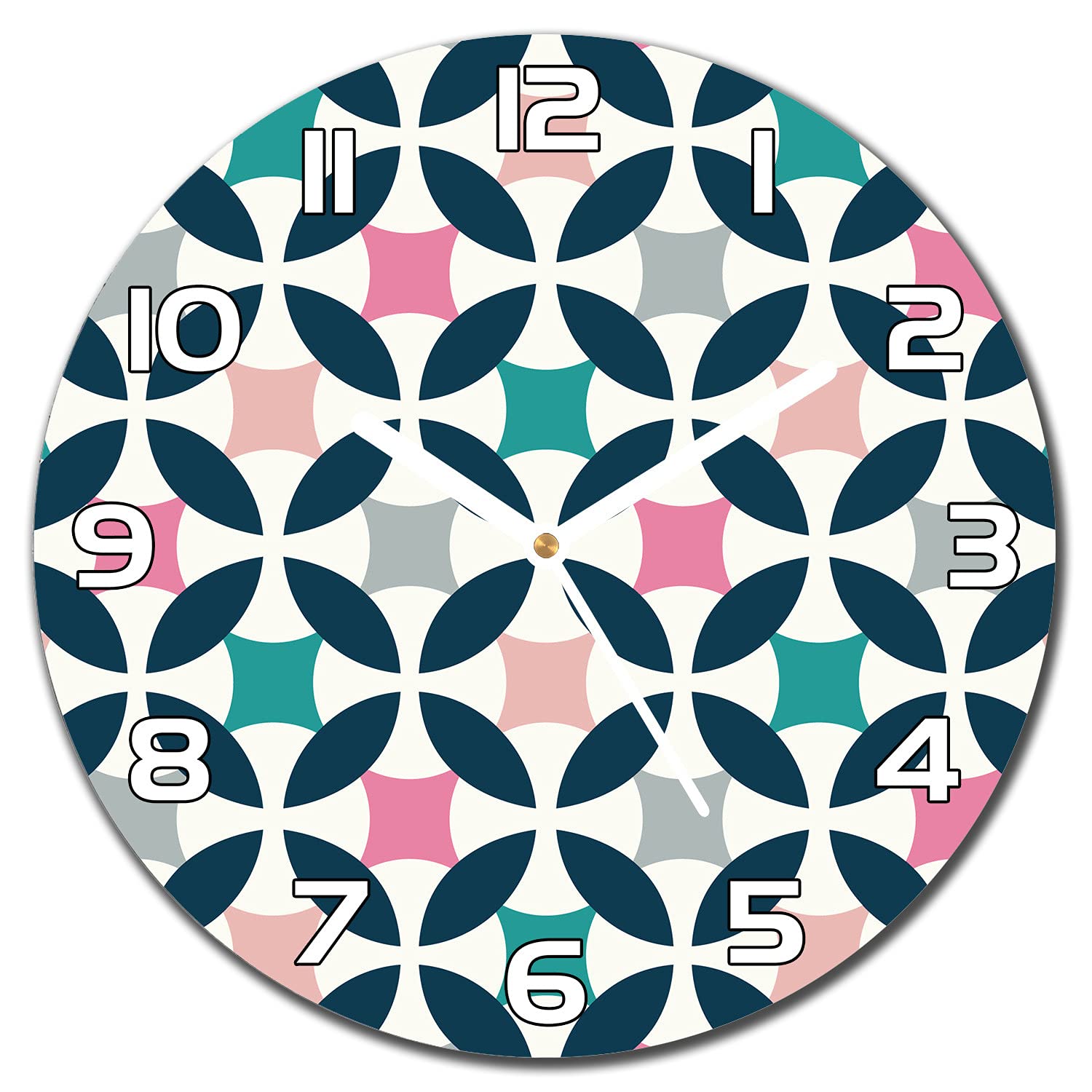 Horloge en verre de sécurité lisible avec aiguilles blanches pastel