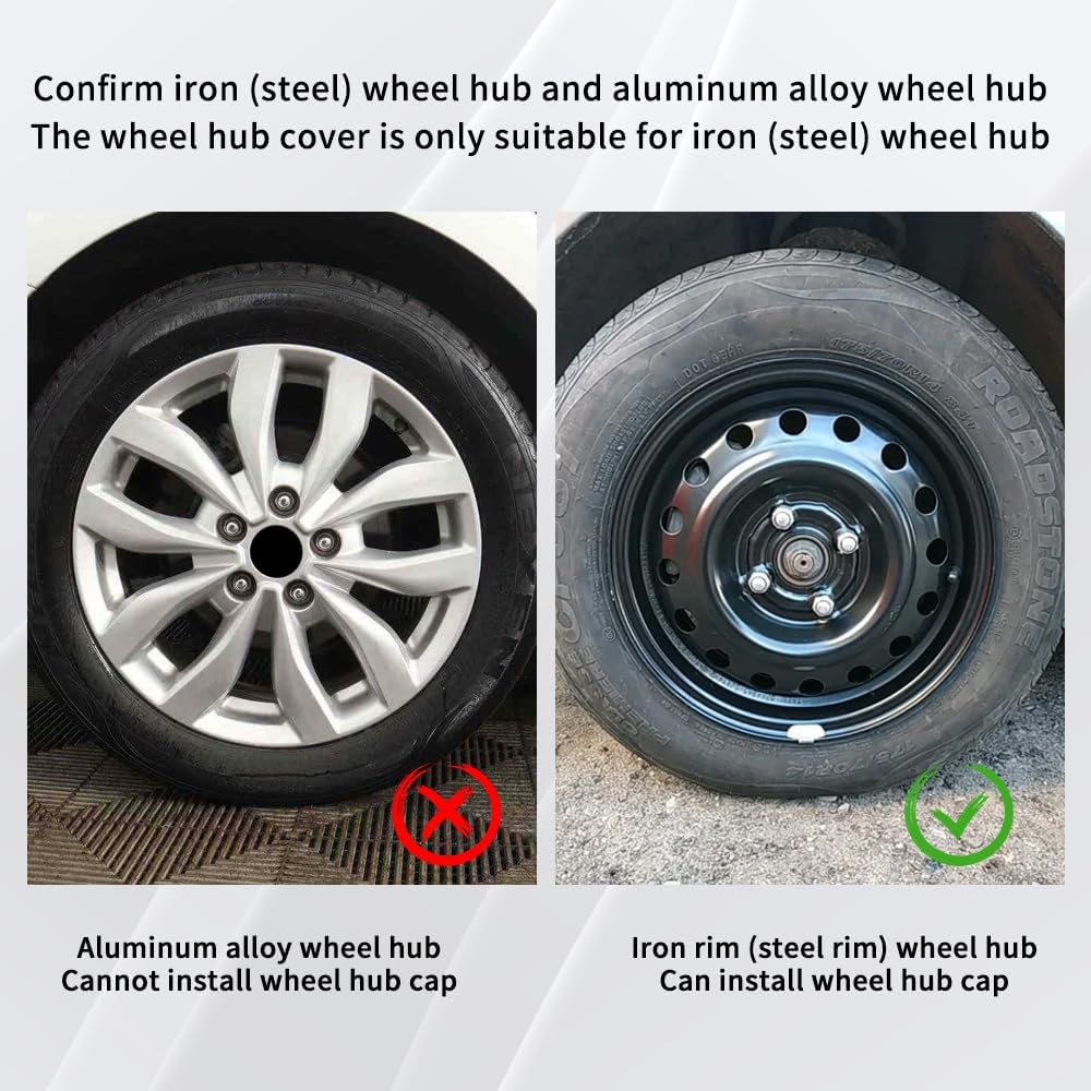 12-inch, Set of 4 Hubcaps Personalized Car Wheel Covers, Enhance Your Vehicle's Aesthetics and Protection, HY Black and White