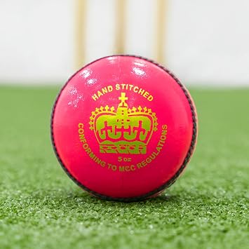 FORTRESS Match Crown Cricket Balls [Red/White/Pink] - MCC Regulation Leather Cricket Balls