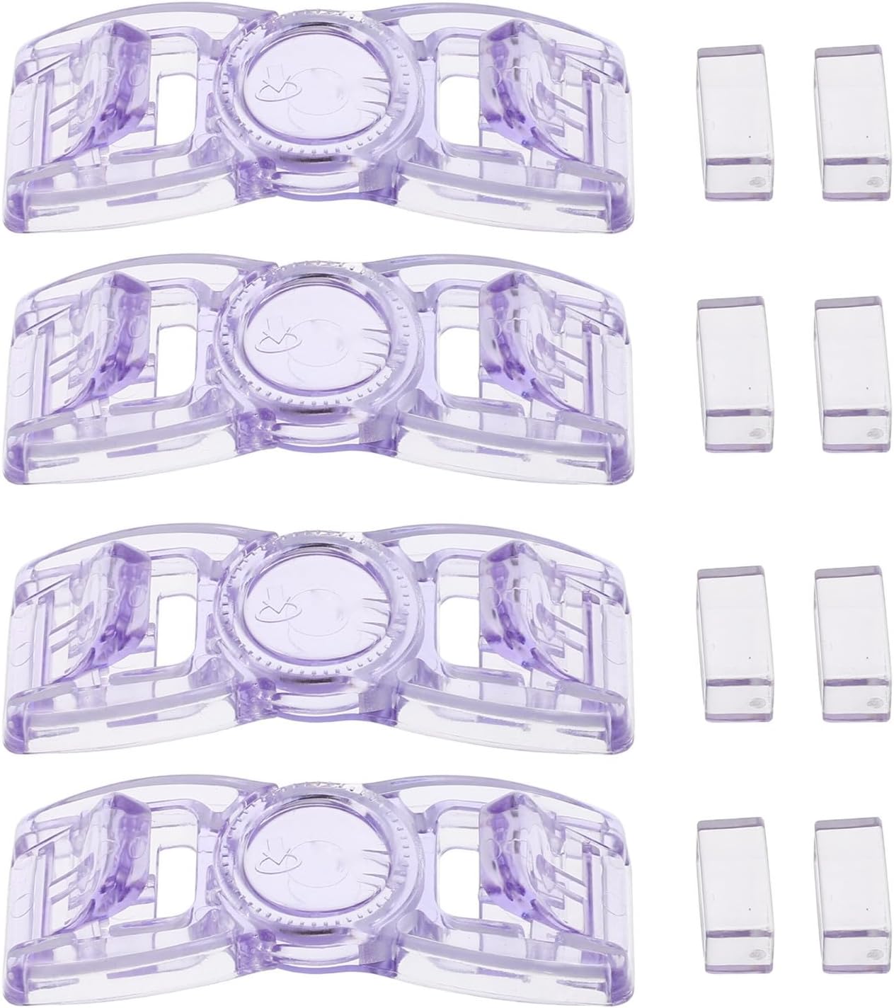 Abaodam 4pcs Universal Replacement Plastic Goggle Strap Buckles for Swim Goggles with Easy Snap Retainer, Sturdy Lavender Clip Accessories for Open Water Training and Practice, Size