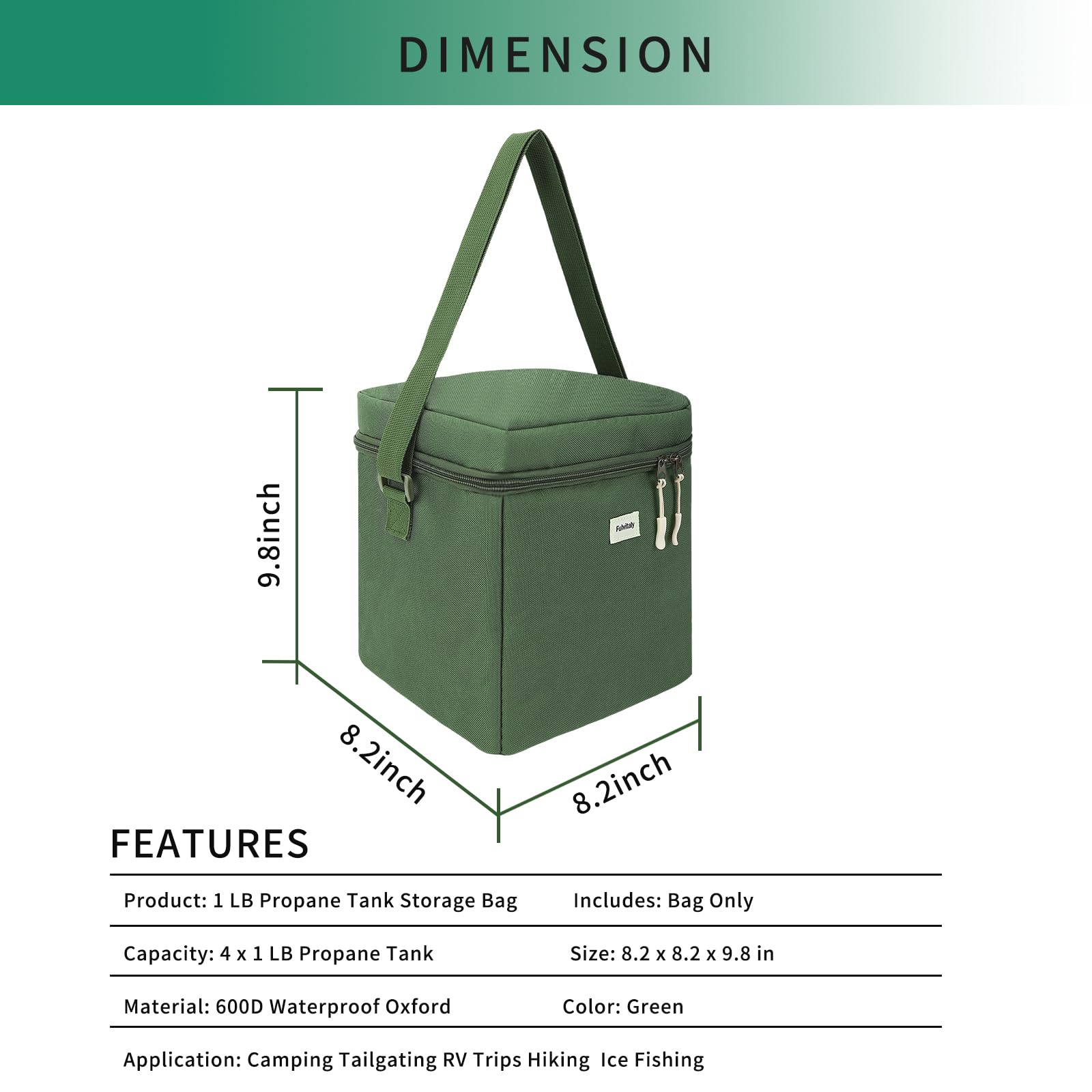 Fulvitaly Small 1LB Propane Tank Storage Bag, Mini Fuel ?Cylinder Carry Bags for 4-Pack ?Propane Tanks 16 OZ, Portable Refillable Small Camping Propane Gas Bottle Canister Case with Padding, Bag Only