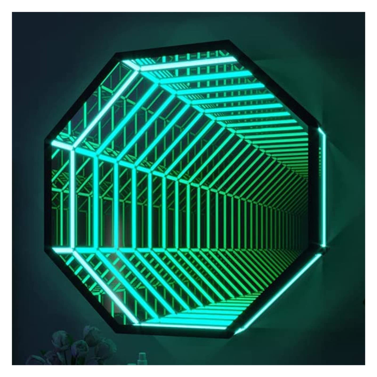 Meiiron Quadratische LED-Licht-RGB-Farben, Fernbedienung, Infinity-Wandspiegel-Rahmen mit mehrfarbigem wechselndem Licht für Schlafzimmer, Hochzeit, Geburtstag, Party, Geschenkladen, Dekoration (Farbe
