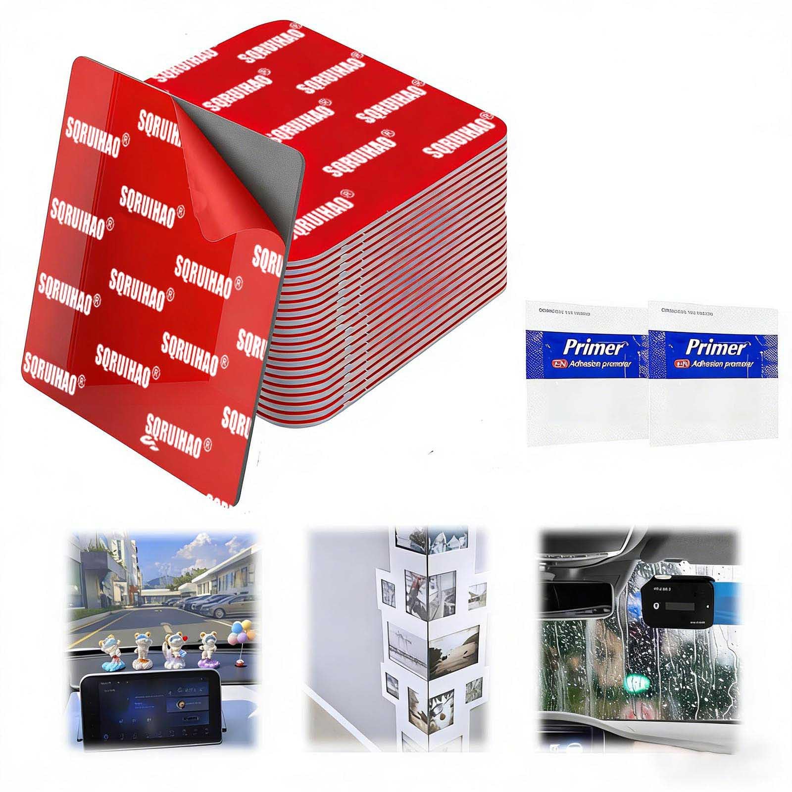 Square Double Sided Tape Automotive 4pcs Double Sided Adhesive Pads for Windshield Dashcam Mount 2 83 Car Windscreen