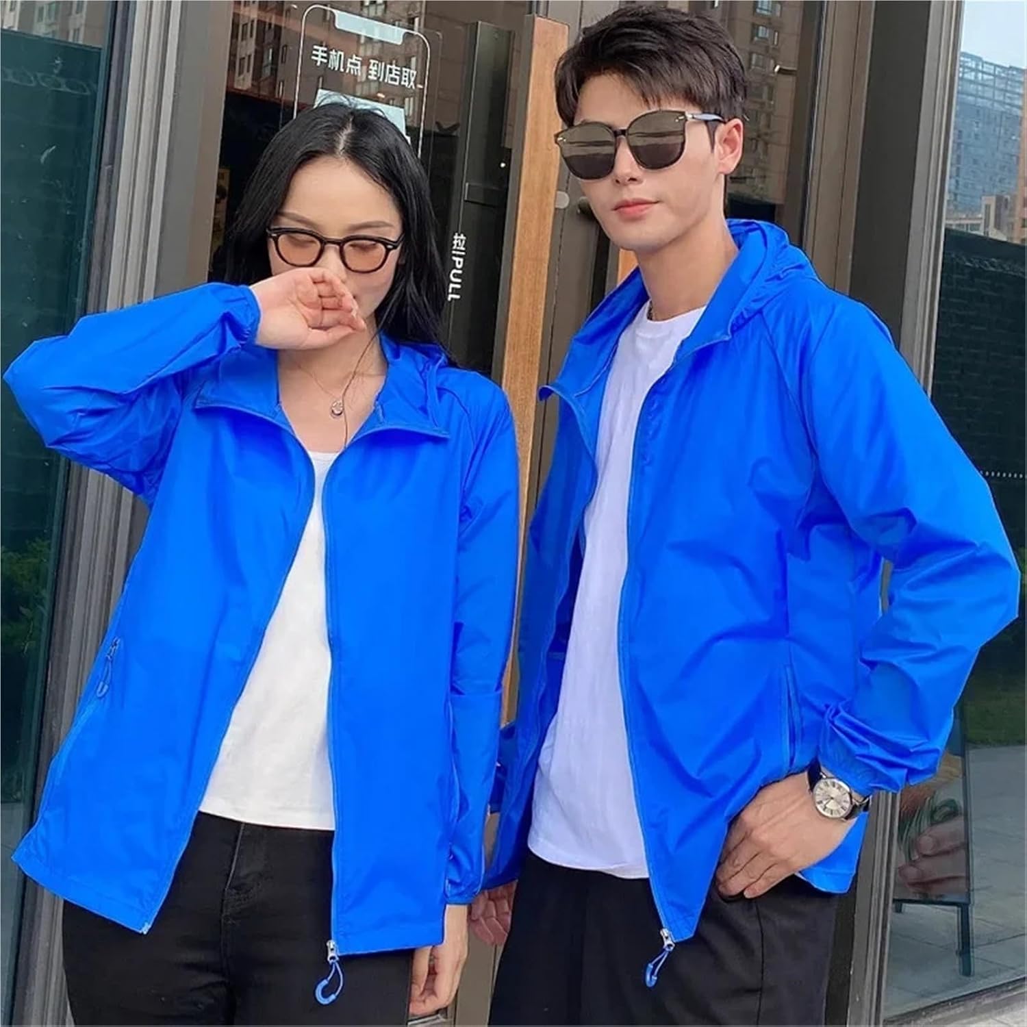 Unisex UPF Sun Protection Hooded Jacket Lightweight Quick Dry for Hiking Camping S-4XL