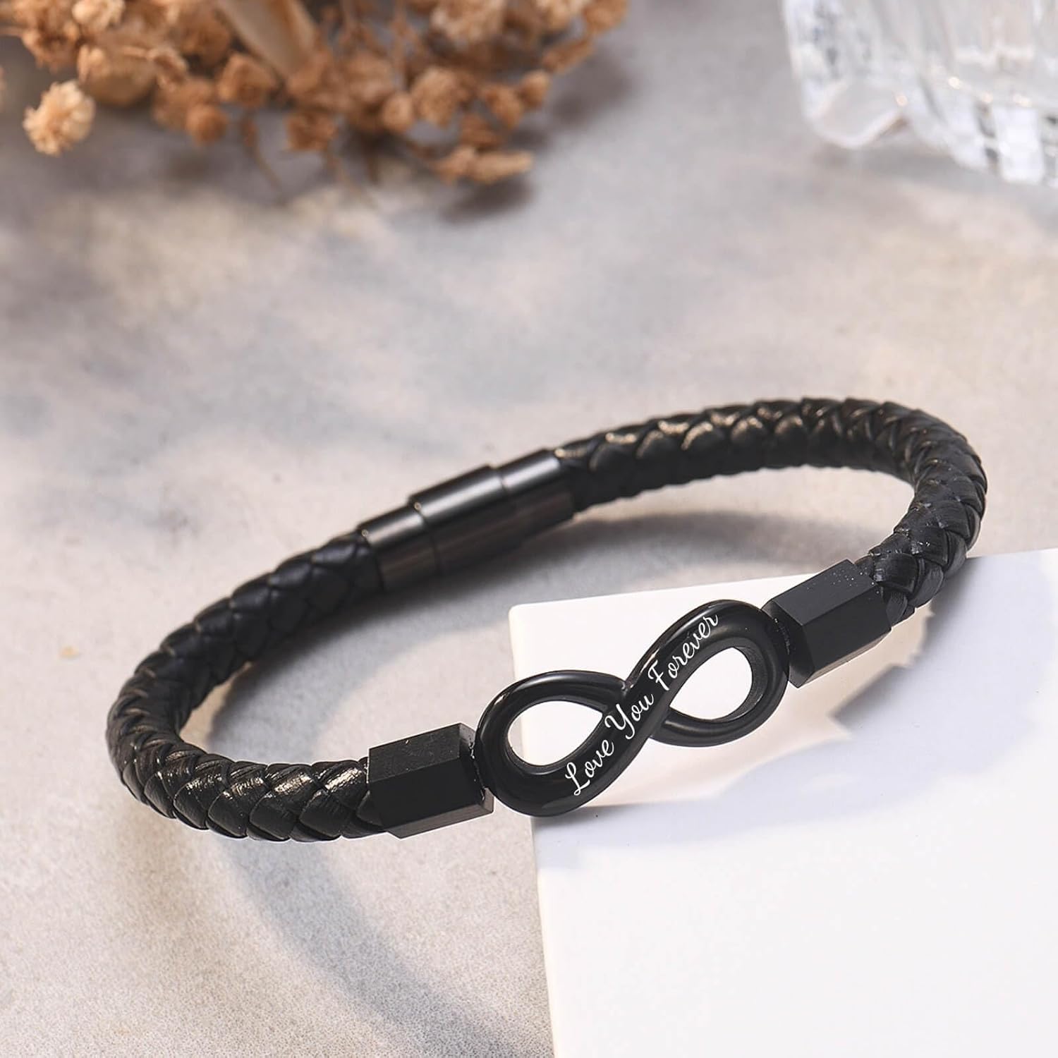 Coolvy To My Man Straighten Your Crown Bracelet for Husband Boyfriend Mens Braided Leather Bracelets Valentine Birthday Christmas Gifts for Him - Image 8