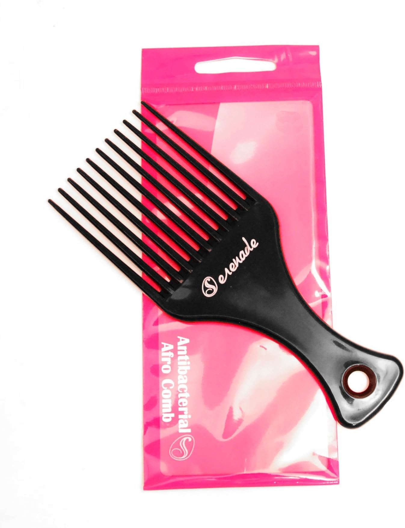 Serenade - Black Professional Wide Tooth Handled Afro Comb